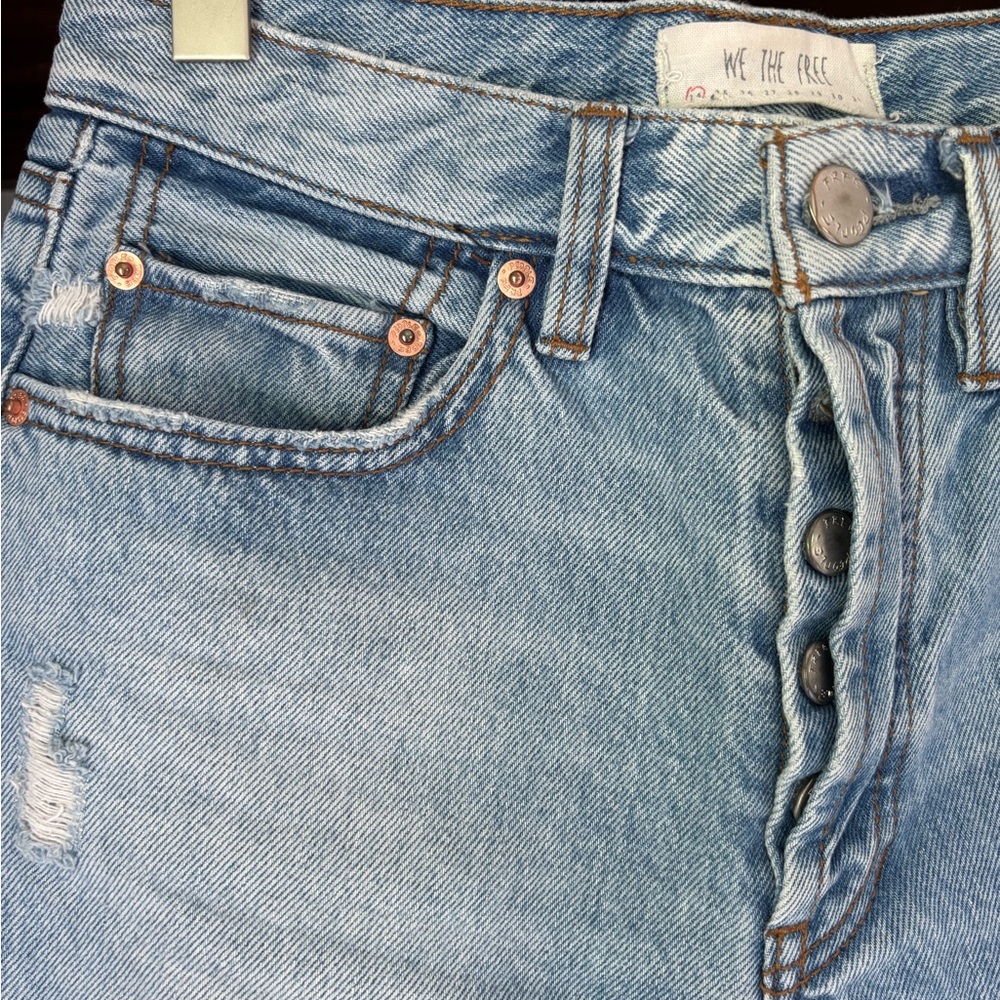 We The Free Light Blue Button-Fly Denim Jeans
